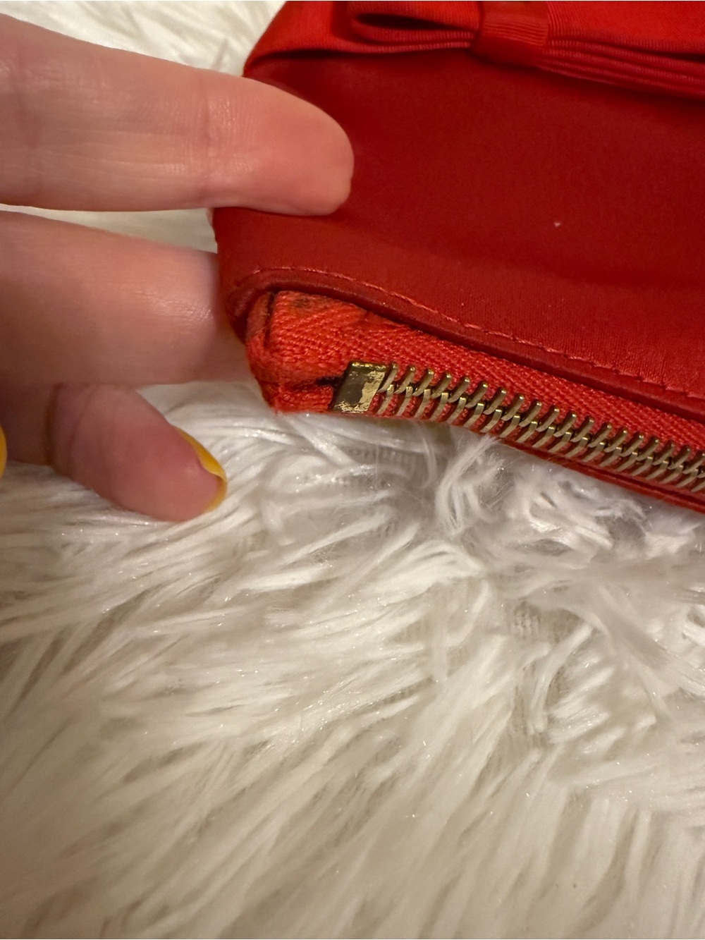 Fendi Vintage Red Satin Wristlet Clutch Evening Bag Y2k with COA - Picture 7 of 16